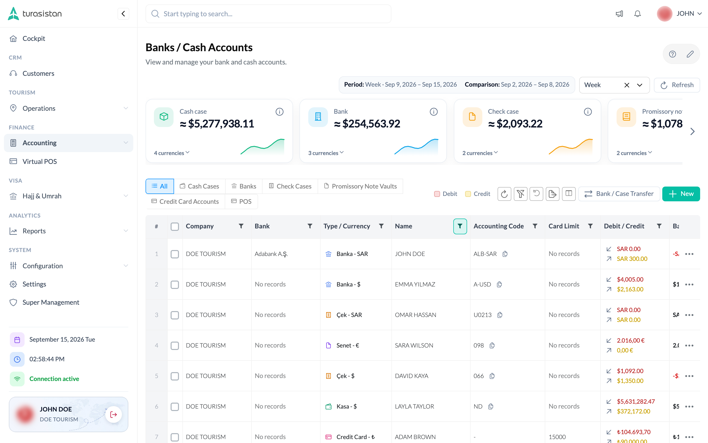Run travel finance in multiple currencies from one place.