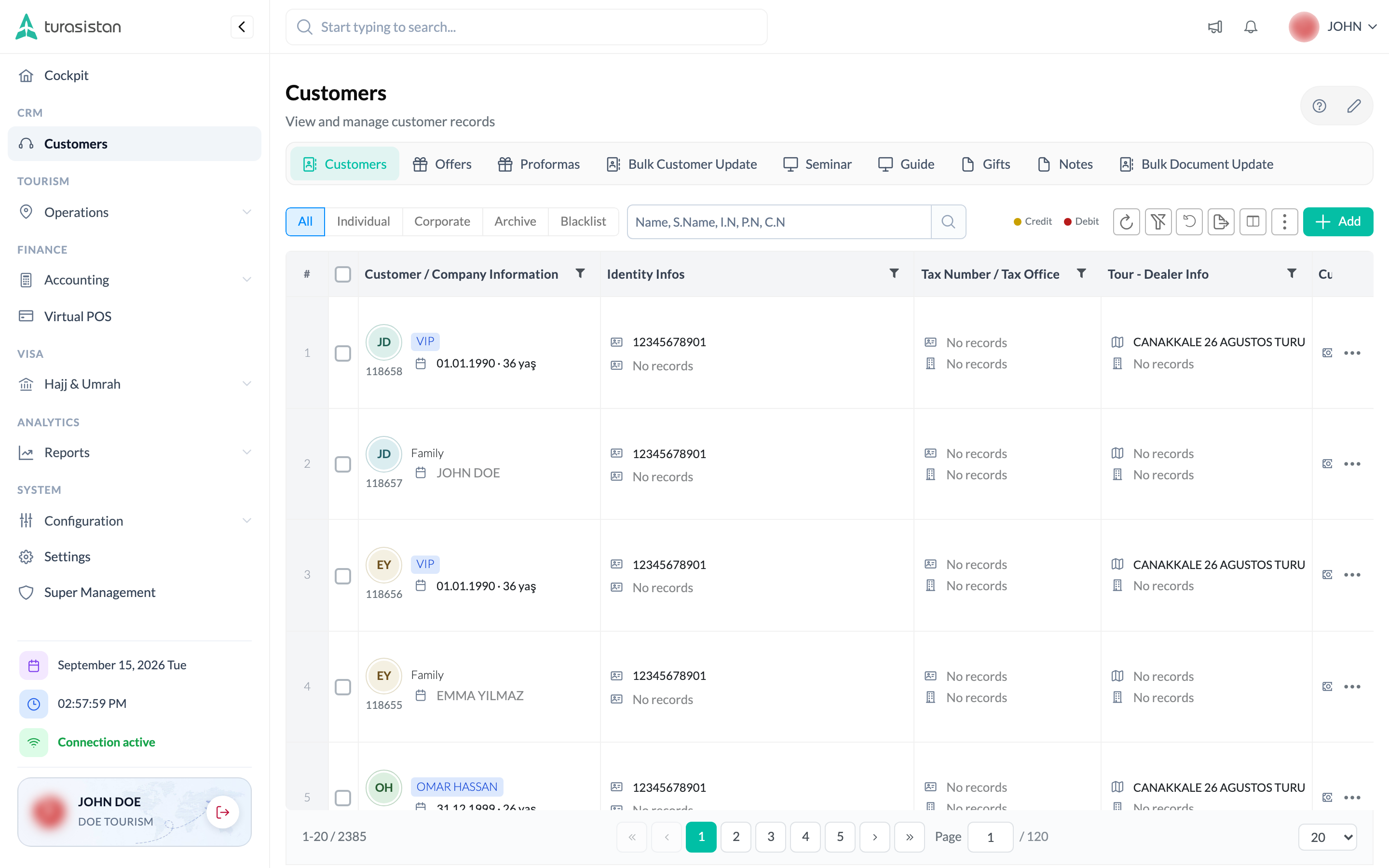 Manage every customer with their full history.